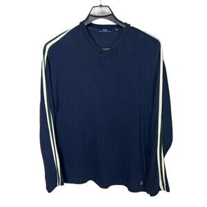 Vintage American Eagle Outfitters Men's Y2K Striped Long Sleeve Knit Top Medium